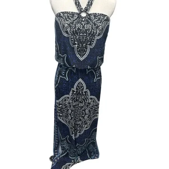 White House Black Market Women's Halter Maxi Dress Paisley Multicolor Size S - Picture 2 of 10